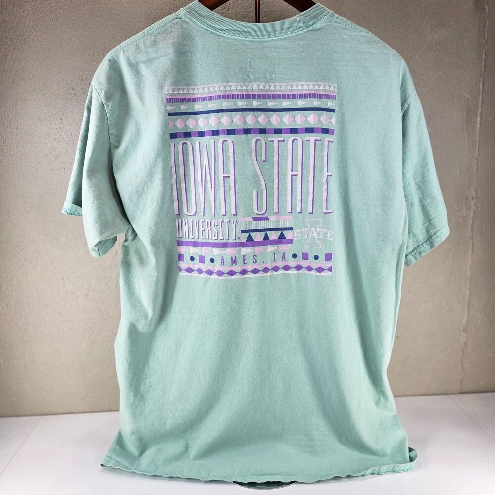 Iowa State University Hanes Beefy-T Pocket T-Shirt Mint Green Large